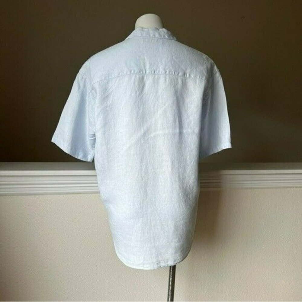 ZARA LINEN SHIRT SKY BLUE SIZE M  | 4702/262/403 Ptp 23" 100% Linen - Picture 3 of 5